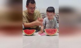 孩子吃瓜比赛