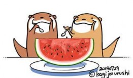 妈妈吃瓜简笔画