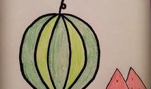 妈妈吃瓜简笔画